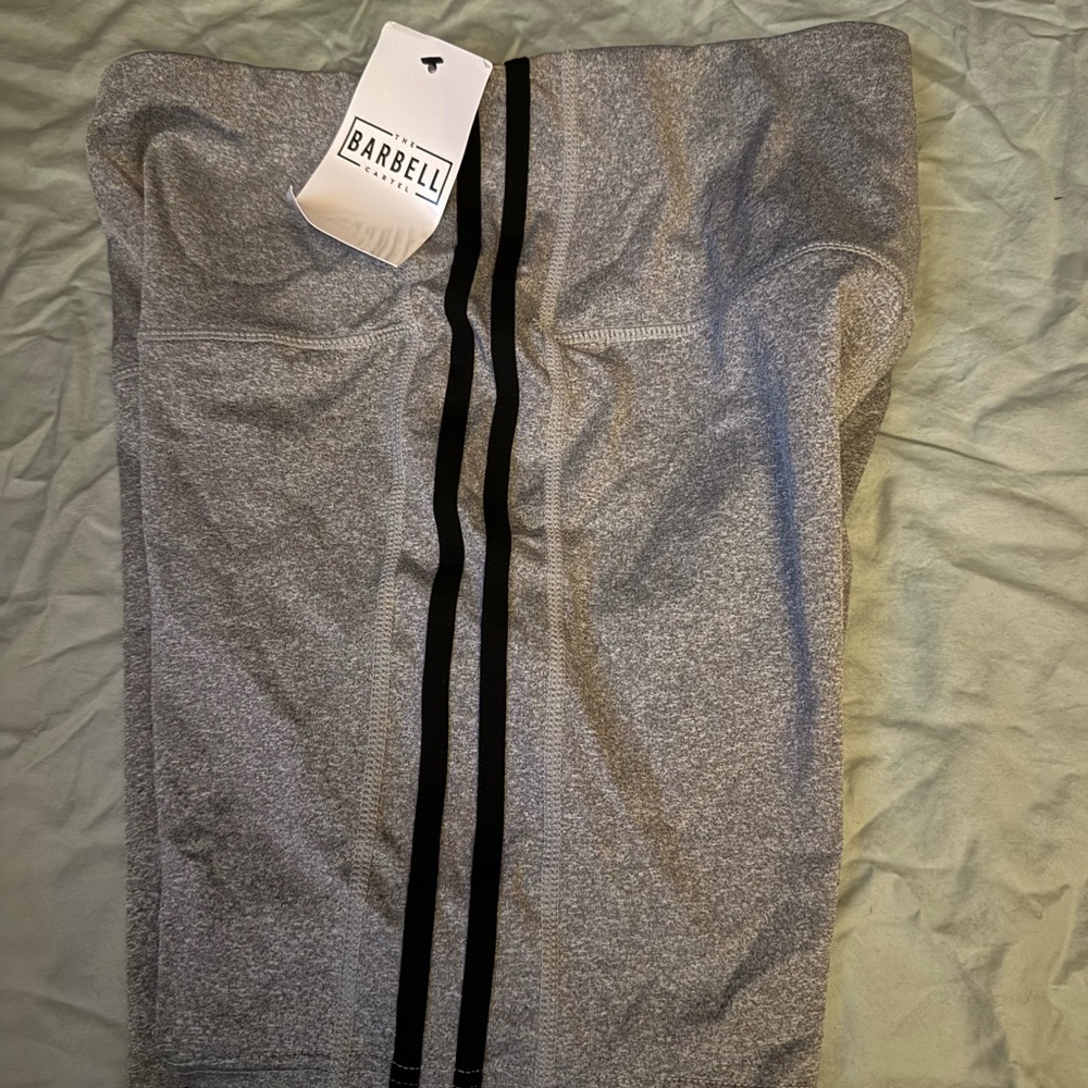 Barbell Cartel Gray and Black Athletic Shorts Large